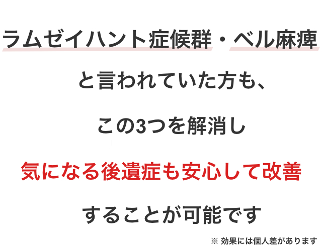 気になる後遺症も安心して改善することが可能です